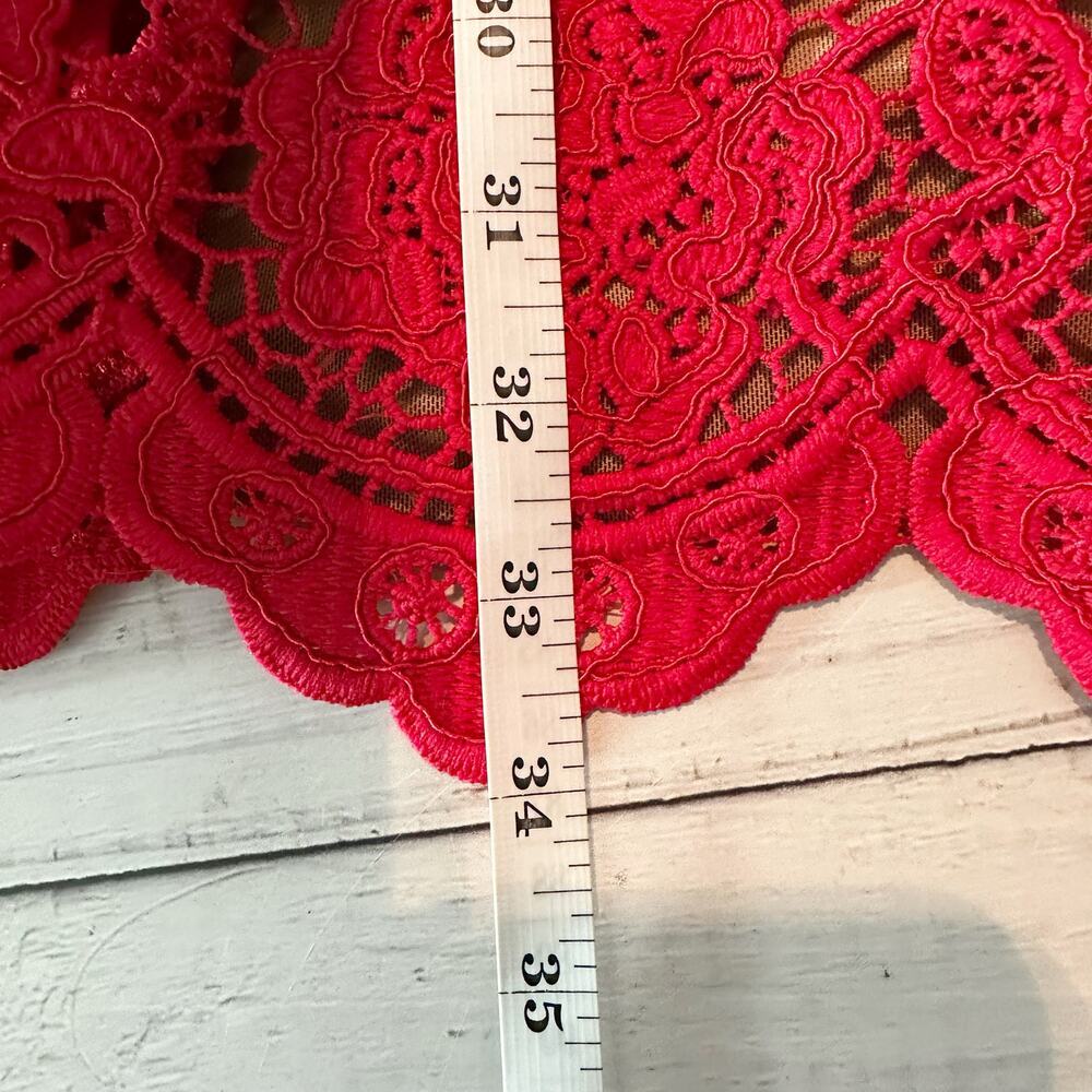 Self-Portrait Red Lace Tiered Mini Dress - Picture 8 of 12